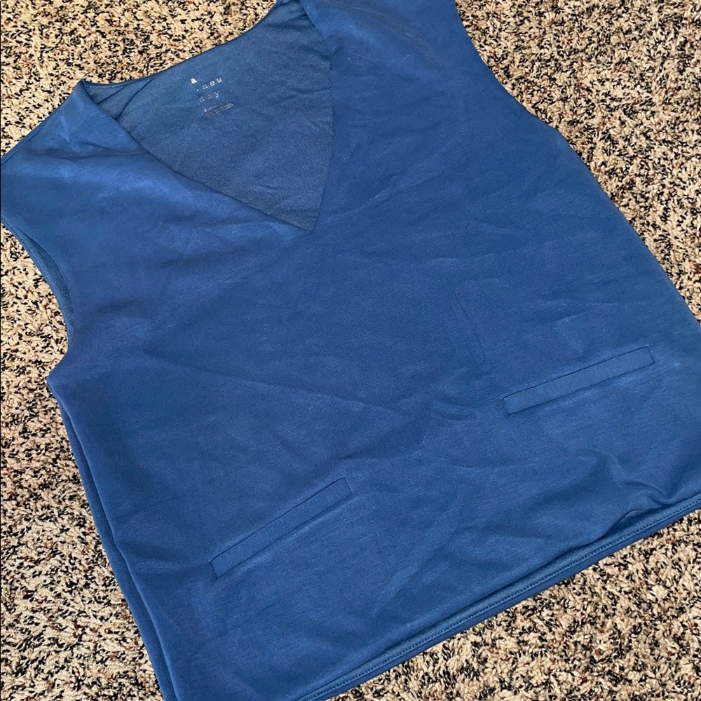 a new day Cashmere Like Soft Beautiful Blue Blazer Vest  Tank Var Sizes | NWT - Picture 4 of 6